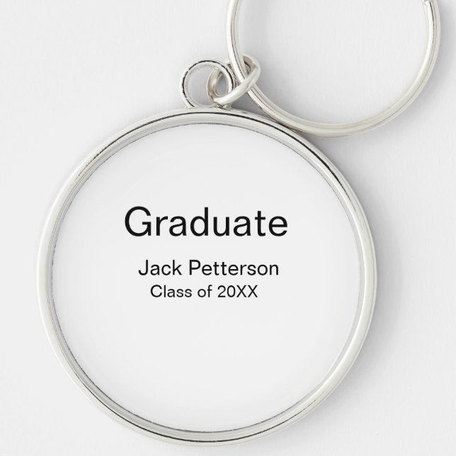 simple minimal graduate add name modern class  keychain (Front)