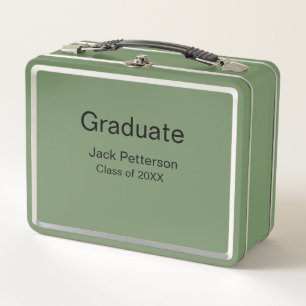 simple minimal graduate add name modern class  metal lunch box