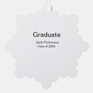 simple minimal graduate add name modern class  ornament card