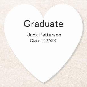 simple minimal graduate add name modern class  paper coaster