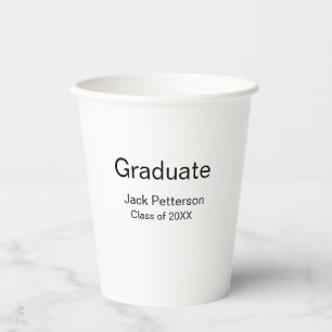 simple minimal graduate add name modern class  paper cups