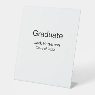 simple minimal graduate add name modern class pedestal sign