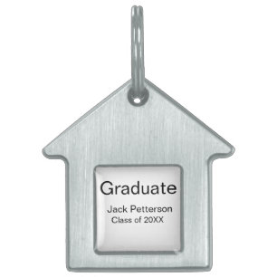 simple minimal graduate add name modern class  pet ID tag