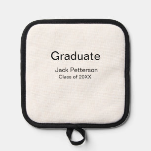 simple minimal graduate add name modern class pot holder