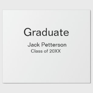 simple minimal graduate add name modern class wrapping paper