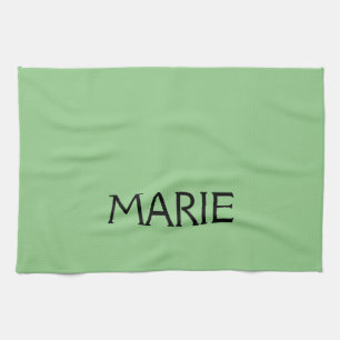 SIMPLE MINIMAL GREEN ADD YOUR NAME TEXT GIFT  KITCHEN TOWEL