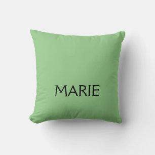 SIMPLE MINIMAL GREEN ADD YOUR NAME TEXT GIFT THROW PILLOW