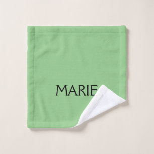 SIMPLE MINIMAL GREEN ADD YOUR NAME TEXT GIFT WASH CLOTH
