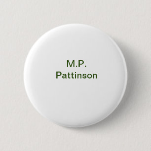 Simple minimal green add your text name photo cust 2 inch round button
