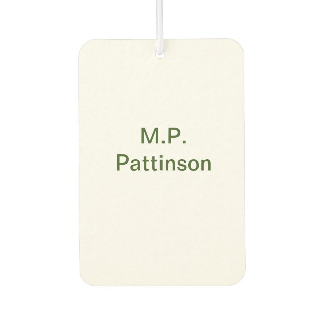 Simple minimal green add your text name photo cust air freshener (Front)