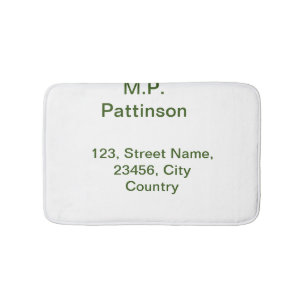 Simple minimal green add your text name photo cust bath mat