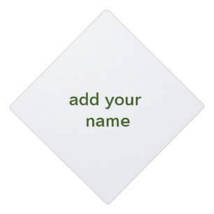 Simple minimal green add your text name photo cust graduation cap topper