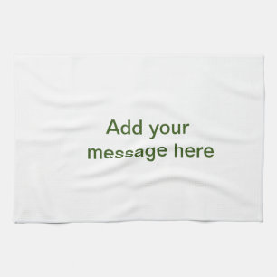Simple minimal green add your text name photo cust kitchen towel