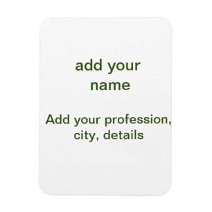 Simple minimal green add your text name photo cust magnet