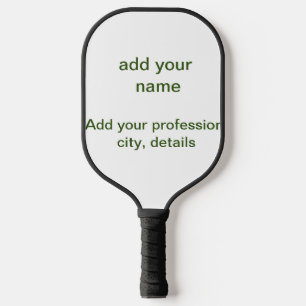 Simple minimal green add your text name photo cust pickleball paddle
