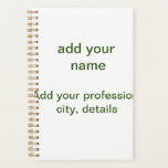 Simple minimal green add your text name photo cust planner<br><div class="desc">design</div>