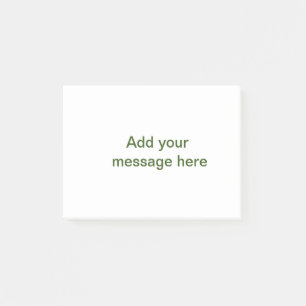 Simple minimal green add your text name photo cust post-it notes