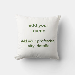 Simple minimal green add your text name photo cust throw pillow