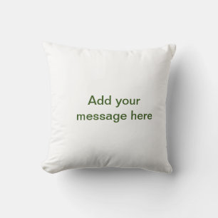 Simple minimal green add your text name photo cust throw pillow
