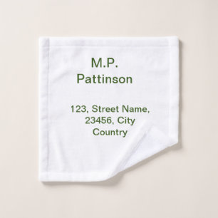 Simple minimal green add your text name photo cust wash cloth
