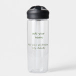 Simple minimal green add your text name photo cust water bottle<br><div class="desc">design</div>