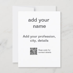 Simple minimal green add your text name scan QR co Postcard