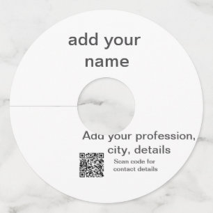 Simple minimal green add your text name scan QR co Wine Glass Tag