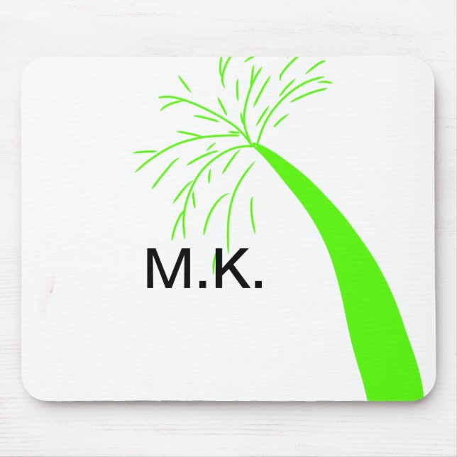 Simple Minimal green tree coconut monogram Throw P Mouse Pad (Front)