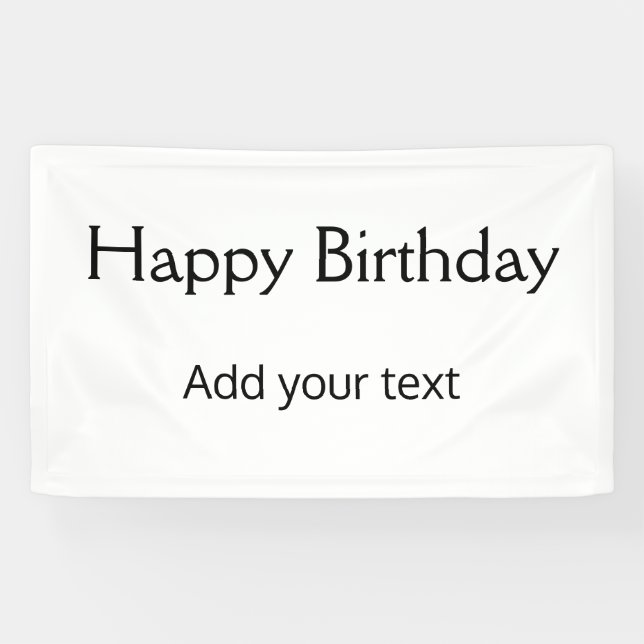 simple minimal happy birthday add your text name b banner (Horizontal)