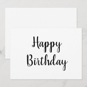 simple minimal happy birthday calligraphy card