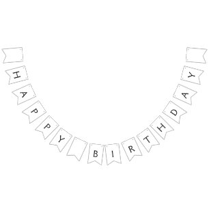 simple minimal happy birthday CUSTOM Bunting Flags