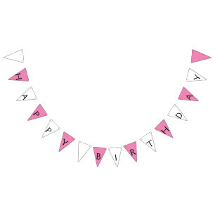 simple minimal happy birthday CUSTOM Bunting Flags