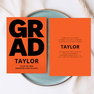 Simple Minimal High School Graduate Graduation Invitation