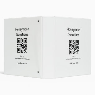 Simple minimal honeymoon donations wedding q r cod binder