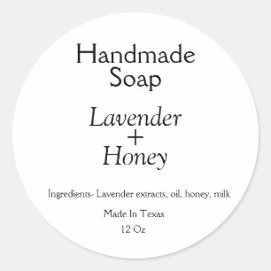 simple minimal lavender soap small business logo c classic round sticker