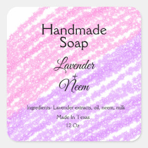 simple minimal lavender soap small business logo c square sticker