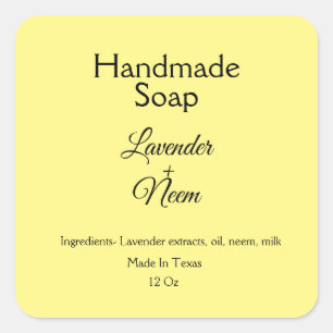 simple minimal lavender soap small business logo c square sticker