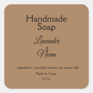 simple minimal lavender soap small business logo c square sticker