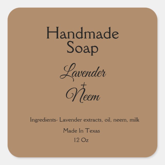 simple minimal lavender soap small business logo c square sticker (Front)