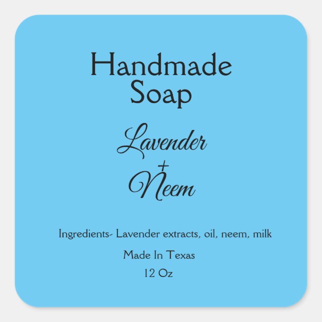 simple minimal lavender soap small business logo c square sticker (Front)