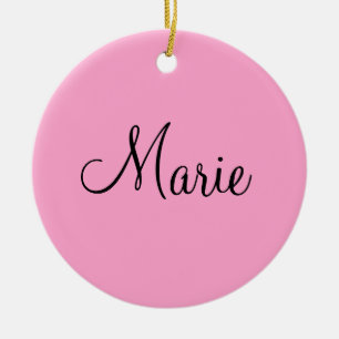 simple minimal light pink add your name girly ceramic ornament