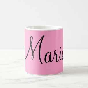 simple minimal light pink add your name girly coffee mug