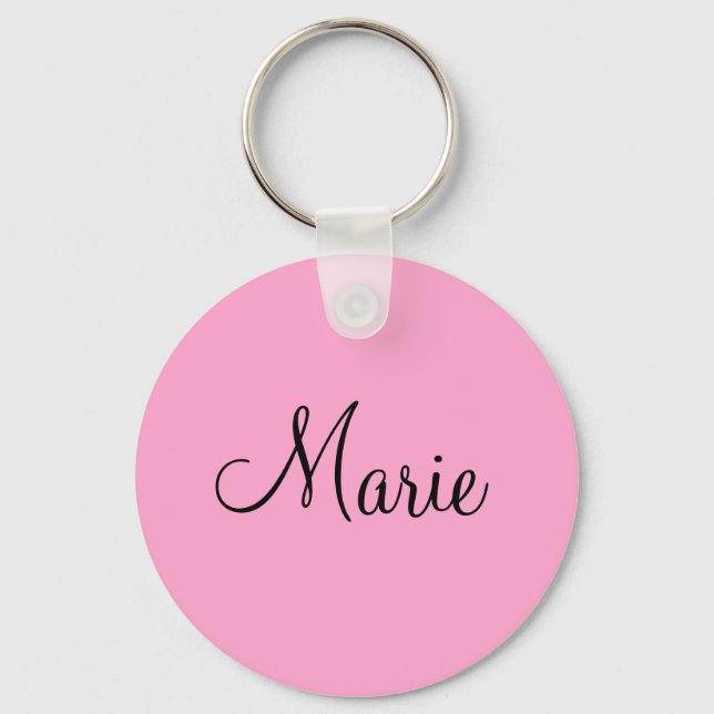 simple minimal light pink add your name girly  keychain (Front)