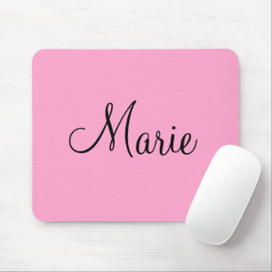 simple minimal light pink add your name girly mouse pad
