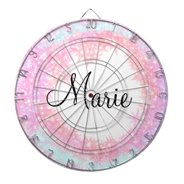 simple minimal light pink add your name girly text dartboard (Front)