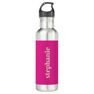Simple Minimal Magenta Personalized Hot Pink 710 Ml Water Bottle