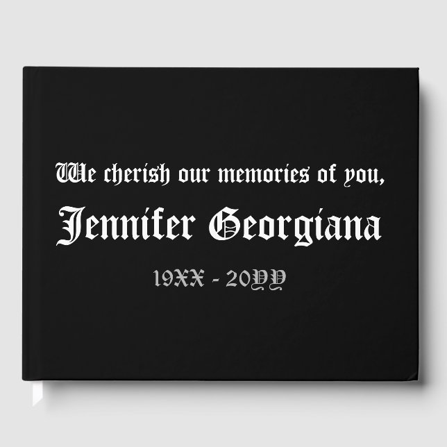 Simple, Minimal Memories Guestbook (Front)