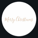 SIMPLE MINIMAL merry Christmas Card Classic Round Sticker<br><div class="desc">design</div>