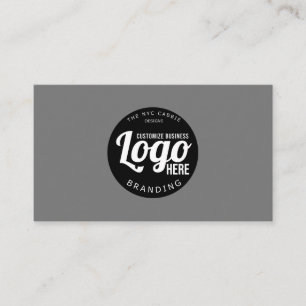 Simple Minimal Modern Grey Your Logo Here Business Card