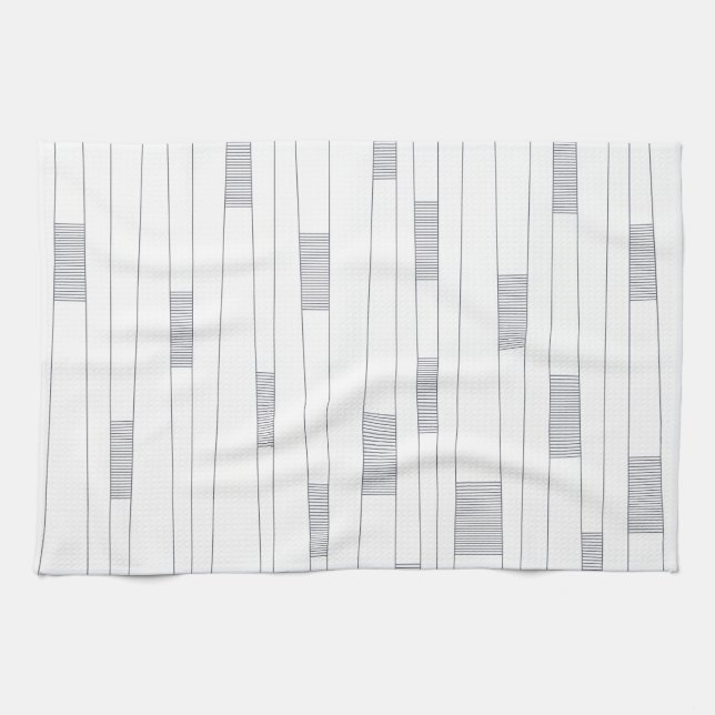 Simple, minimal, modern line graphic pattern kitchen towel (Horizontal)